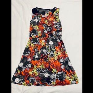 Neon & Black Floral Mini Dress - Rachel Roy - 2